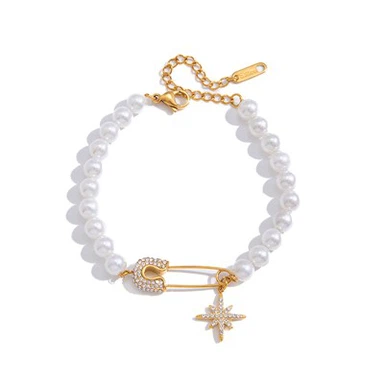 Zirkon Säkerhetsnål Pearl Armband