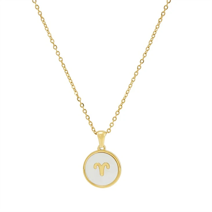 Zodiac Mother Of Pearl Mynt Halsband