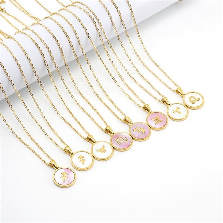 stainless steel zodiac necklace