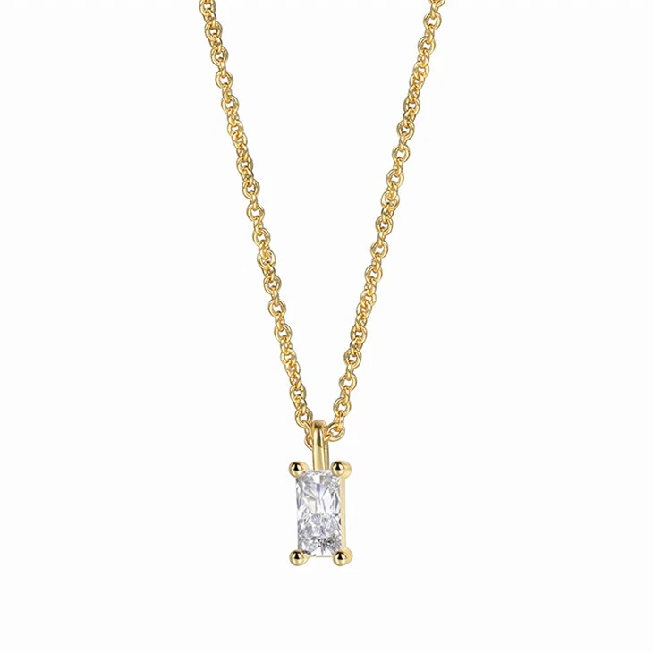 Rektangulärt zirkonhängande halsband