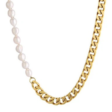 10 mm Pearl Cuban kedja