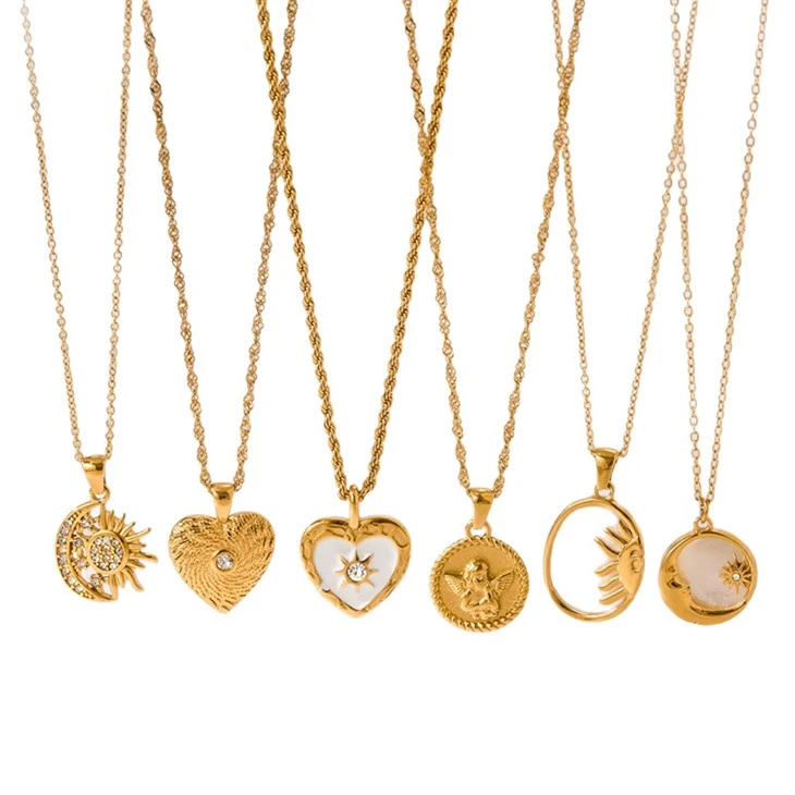 316 Stainless Steel Vintage Heart Necklaces