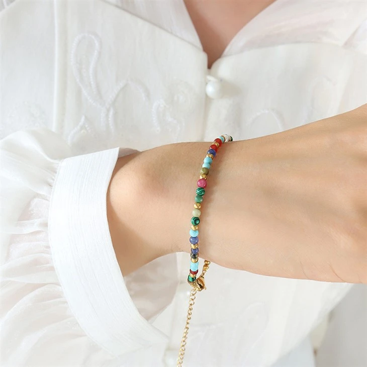 Boho naturstensarmband