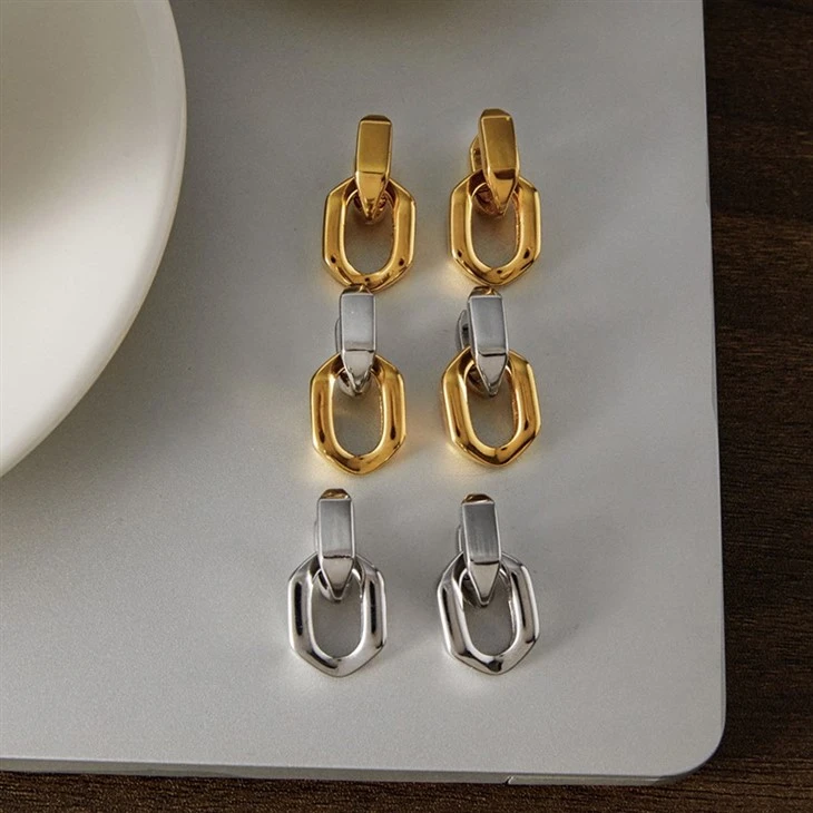 Irregular Hollow Square Huggie Hoop Earrings price