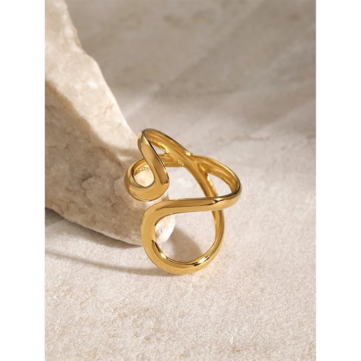 Irregular Stainless Steel Bow Ring