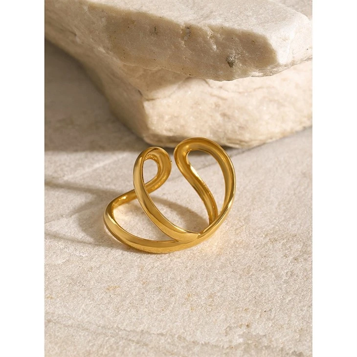Irregular Stainless Steel Bow Ring