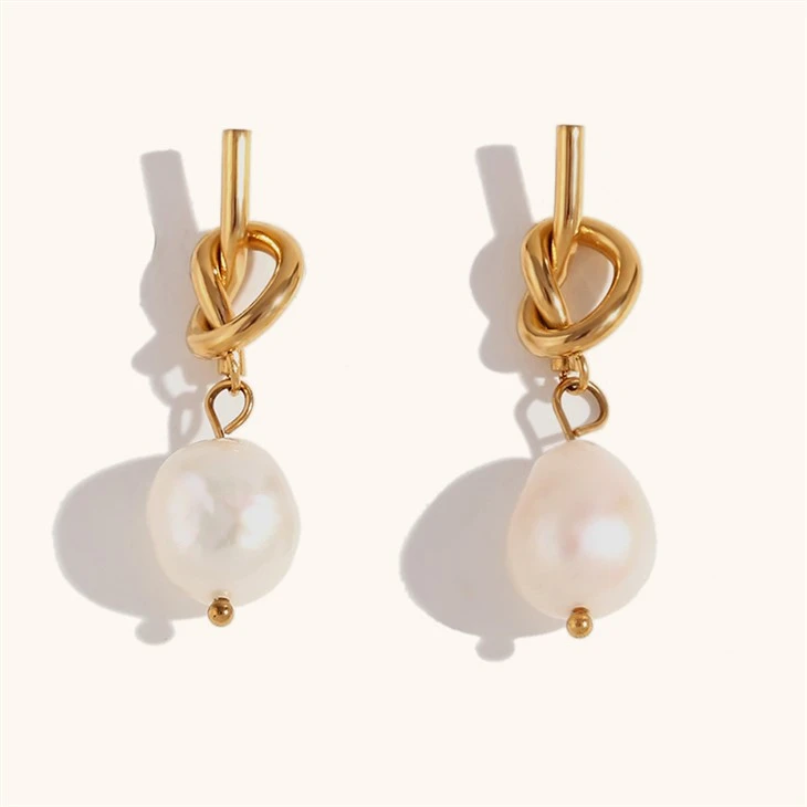 Knot Link Single Pearl Drops