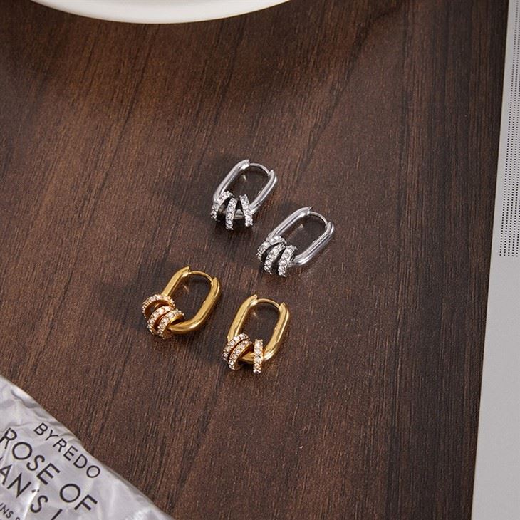 Lucky U Shaped Hoop Earrings high quality