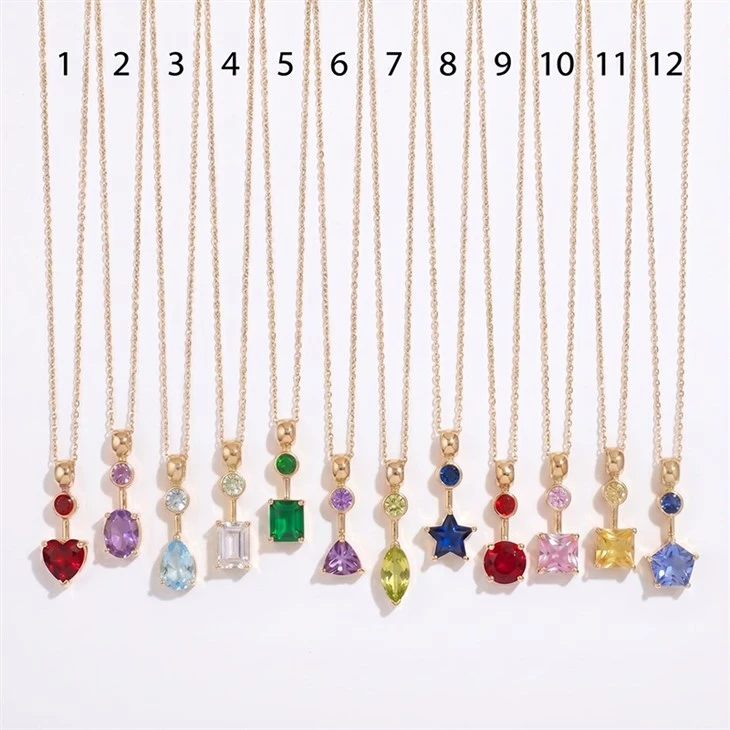 Multi Shape CZ hänge halsband