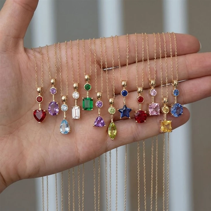 Multi Shape CZ Pendant Necklace factory