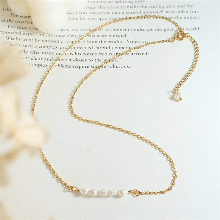 Pearl Bar Necklace high quality