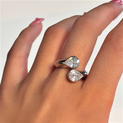 CZ Waterdrop Ring