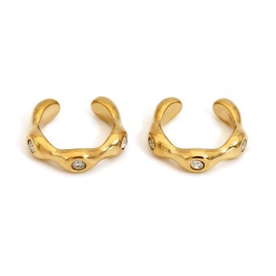 Oregelbundna Zircon Clip Örhängen