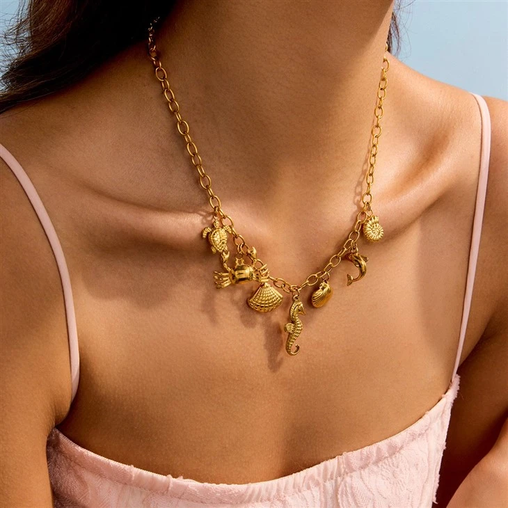 Stainless Steel Beach Charm Necklace