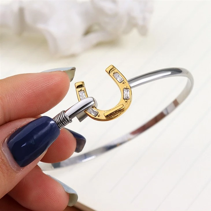 U Shape Two Tone Bangle